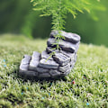Miniatyrbillede 6 af 8: Harts Små trapper Ornament Stentrapper Vejtrapper Dekoration Mos Mikro Landskab Håndværk Boligindretning