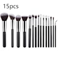 Miniatyrbillede 1 af 4: 15 stk. Sort Børstesæt Øjenskygge Pudder Foundation Concealer Kosmetisk Makeup Børste Brochas De Maquillaje
