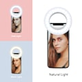 Miniatyrbillede 3 af 6: Ringlampe (LED) med nem montering for at få professionelle selfies og videoopkald, med justerbar lysstyrke og farveskift