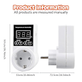 Miniatyrbilde 3 av 5: 1 stk Termostatuttak med sensor, digital temperaturregulatoruttak, vanntett temperaturbryter EU-kontakt