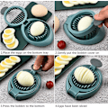 Miniatyrbilde 3 av 5: Eggdeler, jordbærdeler med rustfri ståltråd, multifunksjonell eggdeler for jevn skiving av kokte egg, skinke, banan, kiwi og jordbær