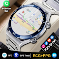 Miniatyrbild 2 av 6: Ny NFC Smartklocka Herr Smart Bluetooth Samtal Sport GPS Spårning Smartwatch Dam Puls EKG PPG Smartklocka För Android ios Svart Läder