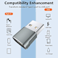 Miniatyrbild 2 av 5: 4-pack USB-C Hona till USB Hane Adapter, Typ-C Laddningskabel Strömomvandlare för 12 13 Pro Max