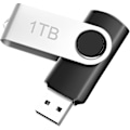 Pikkukuva 1 / 5: USB 3.0 -muistitikku 1TB, Ultra Nopea Muistitikku 1000GB Yhteensopiva Tietokoneen/Kannettavan Kanssa, Kannettava Metallinen USB-tikku 1TB Pyörivällä Muotoilulla