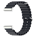 Miniatyrbilde 4 av 6: Fitbit Sense 2 / Versa 4 / 3 klokkearmbånd i oceanbandsstil - Midnattsvart