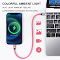 Miniatyrbild 5 av 7: 240W 4-i-1 USB-C-kabel, Multiladdare med Andningsljus, PD 5A Snabbladdning & Datasynkronisering Silikon Kompatibel med iPhone Samsung Laptop Rosa