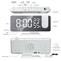 Miniatyrbillede 3 af 5: LED Digital Vækkeur Bord Elektronisk Skrivebordsure USB Vækning FM Radio Tidsprojektor Snooze Funktion 2 Alarmer