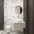 Miniatyrbillede 10 af 10: Marmor Tapet Skrivebordsmærkat Møbelrenovering Sort&Grå
