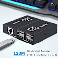 Miniatyrbilde 5 av 5: 120M USB-forlenger 4-ports USB2.0 Hub-forlenger via RJ45 Ethernet USB UTP-forlengersender-mottaker