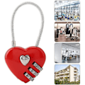 Miniatyrbild 5 av 5: Heart Shaped Padlock, Mini 3 Digit Combination Lock, with Love Lock, Password Lock