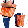 Miniatyrbillede 1 af 7: Smart Foldbar Indkøbstaske på hjul Orange Hvid Orange
