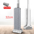 Miniatyrbilde 1 av 7: Klemmopp Håndfri Vask Lat 360° mopper med gjenbrukbare mikrofiberputer for flat mopp for rengjøring under lang seng Rengjøringsverktøy for hjemmet