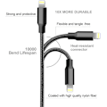 Miniatyrbilde 2 av 4: Micro USB Ekstra Sterk Ladekabel Gull