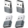 Miniatyrbild 1 av 5: 4-pack USB-C Hona till USB Hane Adapter, Typ-C Laddningskabel Strömomvandlare för 12 13 Pro Max