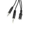 Miniatyrbillede 4 af 4: 2 stk. 3,5 mm hun til 2 han Y Splitter Audio kabel 1,5 meter Sort