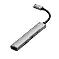 Pikkukuva 3 / 11: Type-C-telakointiasema 3,5 mm:n liittimeen USB2.0 TypeC HUB 4-in-1-jakaja USB C -sovitin UDisk-näppäimistölle, harmaa