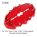 Miniatyrbilde 3 av 4: 4 stk ABS Plast Universal 3D Stil Fremre Bakre Skivebremsecaliper Beskyttelsessett, 8 Farger LGL Yellow