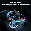 Pikkukuva 3 / 8: Bluetooth FM-lähetin autoon, QC3.0 langaton Bluetooth-radioadapteri Musiikkisoitin Laturi Autosarja handsfree-toiminnolla, 7-värisellä LED-taustavalolla, 2 USB-porttia