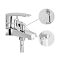 Miniatyrbilde 2 av 4: Badekarblander Badekar/dusjblander Krom Messingblander