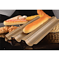 Miniatyrbillede 1 af 7: 3 Rums Rustfrit Stål Brødform Køkken Franskbrød Ovn Hjem Baguette DIY Bølgeformet Non-Stick Bageplade Bageform Baguetteform Perforeret