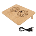 Miniatyrbillede 2 af 8: Laptop køleplade 2 niveauer justerbar vinkel bambus materiale ergonomisk design bærbar dobbelt ventilatorer laptop stativ