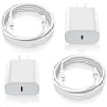 Miniatyrbilde 1 av 6: 2-pakning kompatibel med hurtiglader, 20W Apple hurtiglader, med USB C til Lightning-kabel 2 meter superladeblokk for 11/12/13/14 [L]