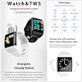 Miniatyrbillede 2 af 5: Smart armbånd 2 i 1 Smart Watch TWS trådløs Bluetooth