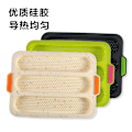 Miniatyrbillede 3 af 10: Perforerede silikonebaguetteforme Nonstick 3 bølgede brød Ristet brød bageforme til kage madlavning