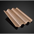 Miniatyrbillede 5 af 7: 3 Rums Rustfrit Stål Brødform Køkken Franskbrød Ovn Hjem Baguette DIY Bølgeformet Non-Stick Bageplade Bageform Baguetteform Perforeret