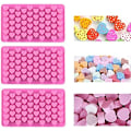 Miniatyrbillede 6 af 6: Silikone Mini Hjerte 55 Hullers Bageform, Hjerte Isterning Slik Chokoladeform, Valentinsdag Slikform, 2 Pak