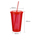 Miniatyrbild 2 av 5: 4 st 450 ml platt lock sugrörskopp transparent täckt mjölktekopp hushålls kaffekopp dubbellager plastkopp dricksvattenkopp (slumpmässig färg)