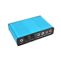 Miniatyrbillede 3 af 5: USB 6-kanals 5.1 / 7.1 Surround Eksternt Lydkort PC Laptop Desktop Tablet Audio Optisk Adapterkort (Blå)