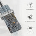 Miniatyrbilde 5 av 7: Klemmopp Håndfri Vask Lat 360° mopper med gjenbrukbare mikrofiberputer for flat mopp for rengjøring under lang seng Rengjøringsverktøy for hjemmet