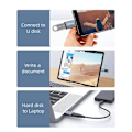 Miniatyrbild 5 av 7: USB C till USB-adapter höghastighetsdataöverföring, USB-C hane till USB 3.0 grå