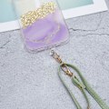 Miniatyrbild 2 av 5: Universell crossbody-halsrem i läder med transparent dyna - Ljusgrön