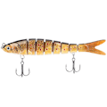 Miniatyrbillede 1 af 8: 13,7 cm Plast Fiskelokkemad Hårdt Lokkemad 8 Sektioner Synkende Wobbler Kroge Grej til Bass (JM034-5)