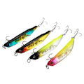 Pikkukuva 3 / 5: 4x Läpinäkyvä Kova Runko Kaareva Minnow Topwater Lyijykynä Kalastus