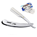 Miniatyrbillede 2 af 5: Barberkniv med 10 Blade - Rustfrit Stål - Sølv