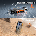 Miniatyrbilde 5 av 5: Sollader 20000mAh Power Bank Bærbar Solar Telefonlader, Camping Vanntett Ekstern Batterilader for Mobiltelefon, 2 USB/LED-lommelykt med
