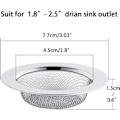 Miniatyrbilde 2 av 5: 2-pakke rustfritt stål vaskfilter, 7,5 cm avløpsfilter, håndvask