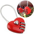 Miniatyrbild 4 av 5: Heart Shaped Padlock, Mini 3 Digit Combination Lock, with Love Lock, Password Lock