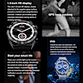 Miniatyrbillede 5 af 6: NFC AMOLED Smartwatch Herre Brugerdefineret Urskive Besvar Opkald Sport GPS Track Kompas IP68 Vandtæt Smartwatch Til Huawei Ultimate