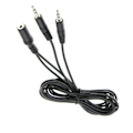 Miniatyrbillede 3 af 4: 2 stk. 3,5 mm hun til 2 han Y Splitter Audio kabel 1,5 meter Sort