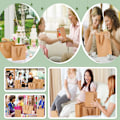 Miniatyrbilde 3 av 5: 10 stk Papirgaveposer, Kraft Gavepose Brun Store papirposer Enkle gaveposer med håndtak for Morsdag Bryllup, Bursdag, Festgaver