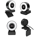 Miniatyrbillede 5 af 6: Angetube 60FPS 1080P webkamera med ringlys - PC-kamera med 5X digital zoom og fjernbetjening, indbyggede dobbelte støjreducerende mikrofoner og