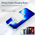 Miniatyrbillede 4 af 6: 2-pak kompatibel med hurtigoplader, 20W Apple hurtigoplader, med USB C til Lightning-kabel 2 meter superopladningsblok til 11/12/13/14 [L]