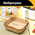 Miniatyrbilde 3 av 9: 50/100 stk Airfryer Sett Airfryer Ovn Bakeplate Papir Kjøkkentilbehør Firkantet