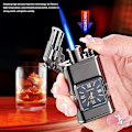 Miniatyrbillede 6 af 11: Dobbelt Ild-præget Ur Lighter Multi-brug Vintage Lighter Gave til fødselsdag