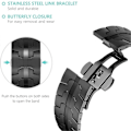 Miniatyrbilde 3 av 5: For Samsung Galaxy Watch Ultra 47mm Sommerfugl Spenne Titanlegering Klokkearmbånd - Svart [db] Multicolo