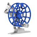 Miniatyrbillede 1 af 8: Bærbar Isfiskeri Hjul Aluminium Legering Højrehåndet Fiskegrej Hjul Arbejdsbesparende (Blå)